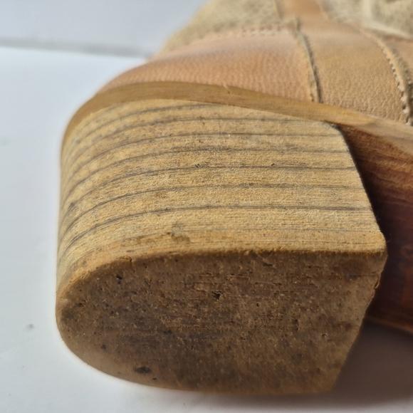 Joe Sanchez Tan Ankle Booties, Suede and Leather  Sz 38,western Cowgirl - Picture 10 of 16